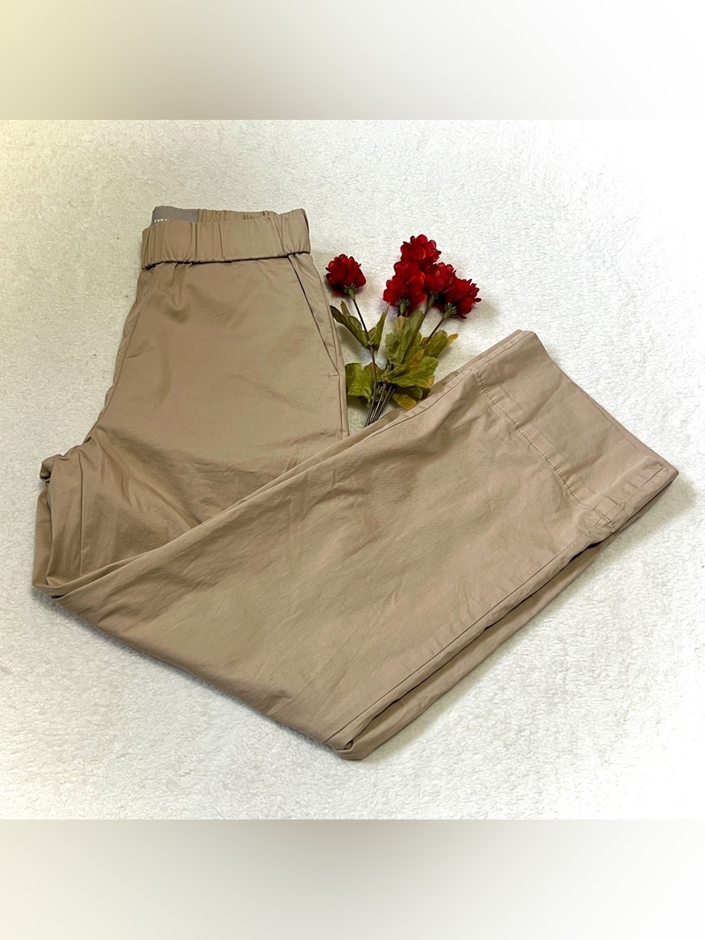 EVERLANE Khaki Wide Leg Pull-On 'Easy' Trouser Pants - Size 2 (26")